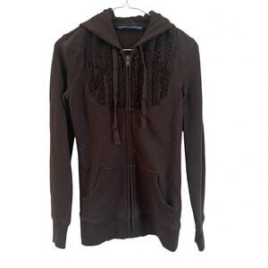 Vintage  Y2K brown Tommy‎ Hilfiger full zip hoodie